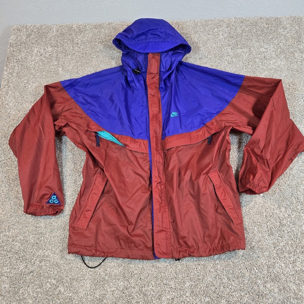 Rare Vintage 90's ACG NIKE- Anorak Windbreaker Jacket size L  Color Block